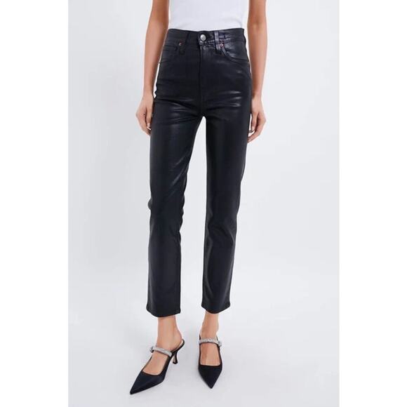 Tuckernuck Twin Doves Coated Black Tower High Pencil NWT Size 24 - Picture 2 of 12